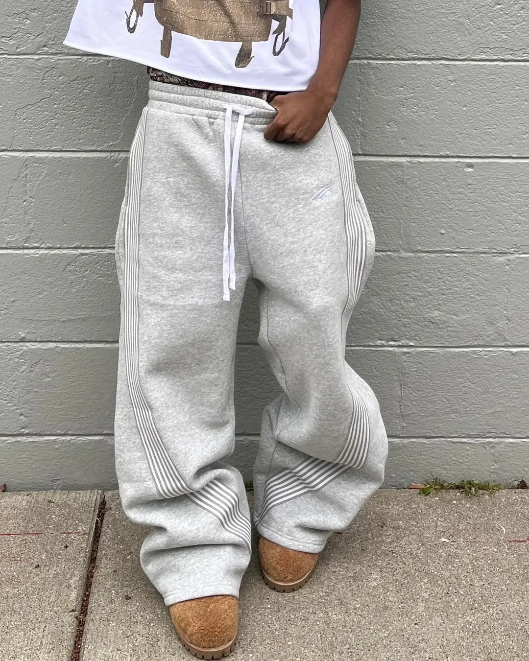 Retro Striped Wide-Leg Streetwear Pants