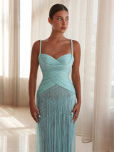 Mila A-Line Lace Evening Gown | Spaghetti Strap Prom Dress