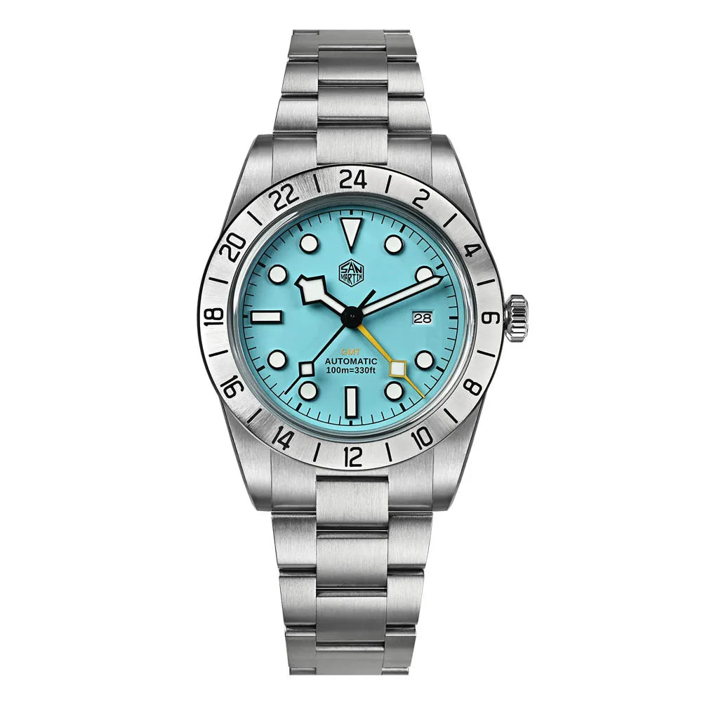 San Martin Upgraded 38.3mm BB GMT Hangzhou 6460 Men Automatic Mechanical Watches Sport Sapphire Luminous Waterproof 100m SN0054