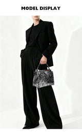 2026 New Top Layer Cowhide Leather Rivet Handbag Adjustable Shoulder Strap Crossbody Handbag