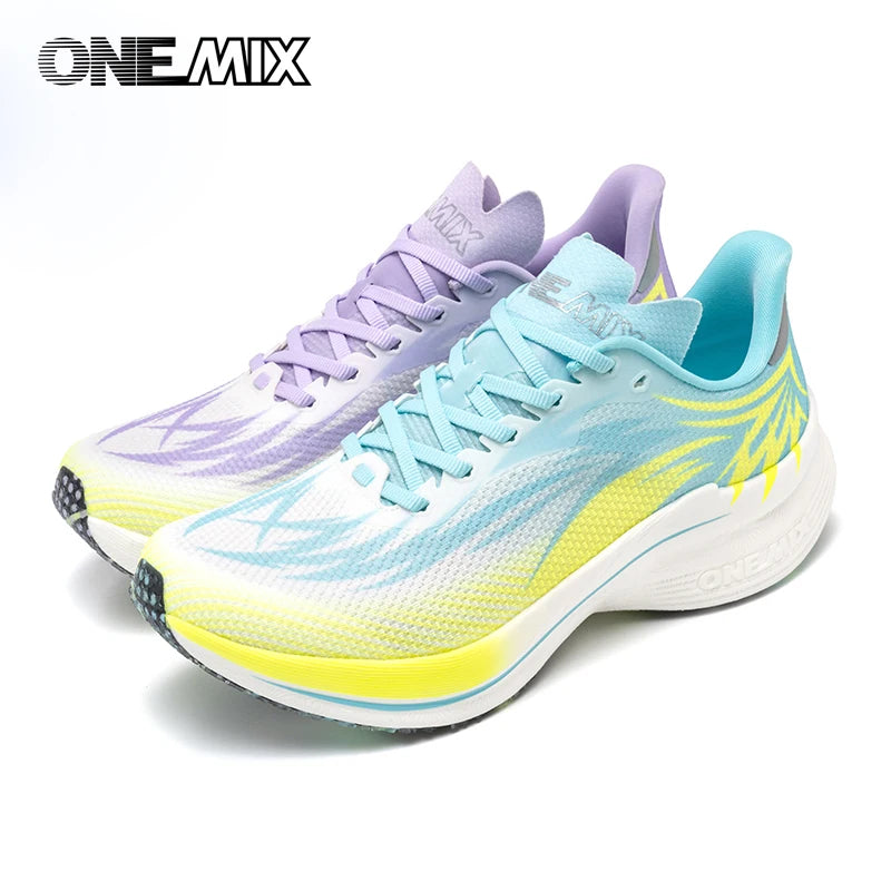 ONEMIX 2026 Summer Mesh Carbon Plate Running Shoes Men Women Light Rebound Cushion Non Slip Marathon Racing Sneakers
