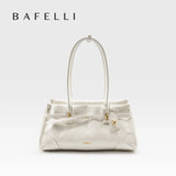Bafelli Saffiano Leather Crossbody Tote with Chain Strap