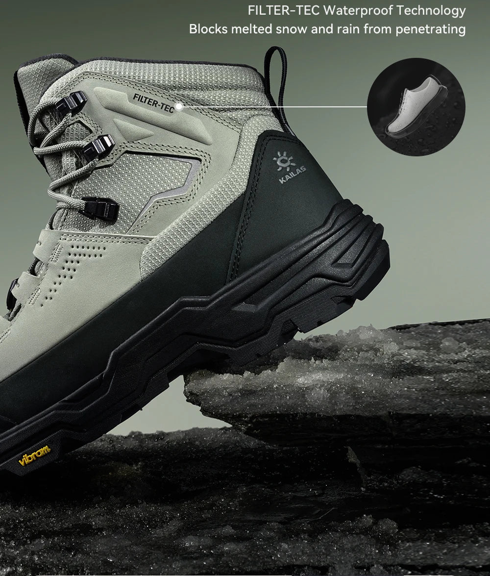 KAILAS New Arrivals N53-2 FLT Men's Ice Grip Anti-Slip Hiking Shoes Outdoor Waterproof Sport Sneakers KS2542150
