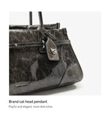 BAFELLI Vintage Baguette Bag – Genuine Oil Wax Leather