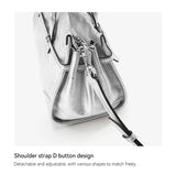 BAFELLI Silver Leather Crossbody Bag for Women