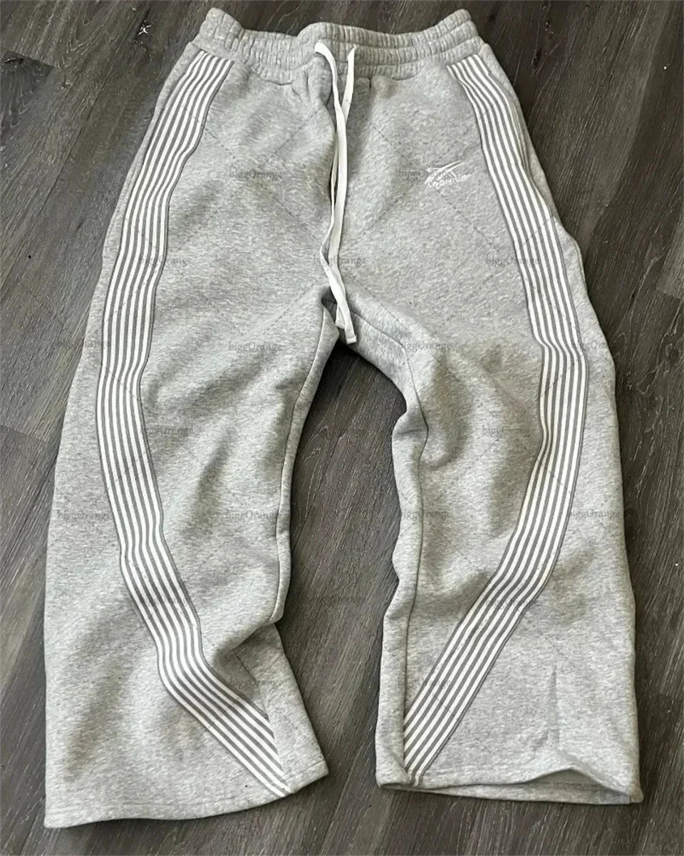 Retro Striped Wide-Leg Streetwear Pants