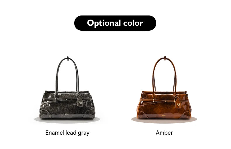 BAFELLI Vintage Baguette Bag – Genuine Oil Wax Leather