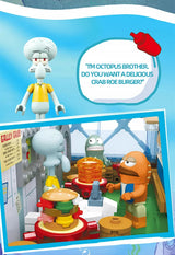 Spongebob Cartoon Krusty Krab Restaurant Building Blocks Creative Canteen Scenes Model Bricks Desktop Ornaments Fans Toys Gifts