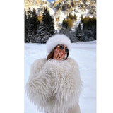 Faux Fur Hat for women for Winter leopard print hat Thickened Russian warm hat women Personality mongolian hat Fishermen Hat
