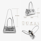 BAFELLI Silver Leather Crossbody Bag for Women