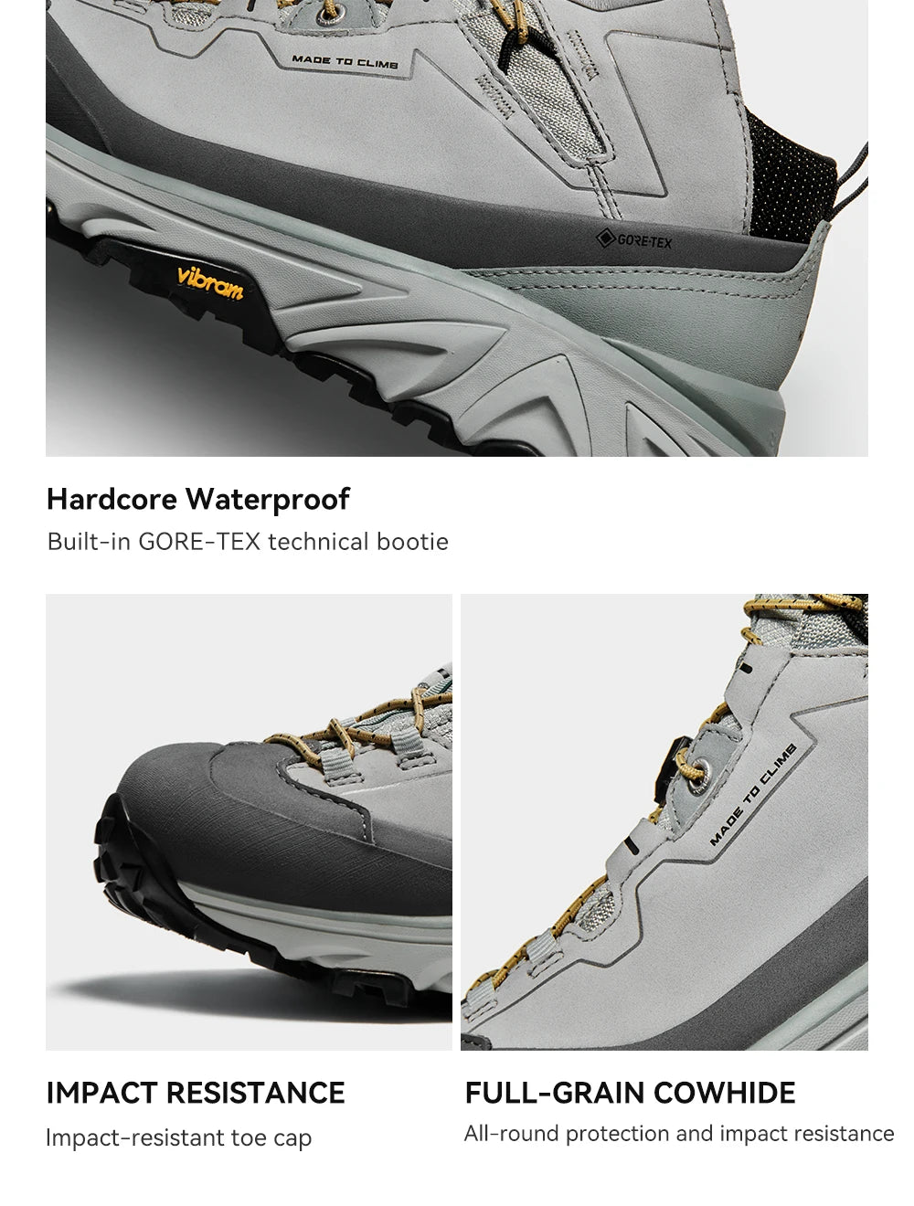 KAILAS WangWu Men Anti-slip Gore-Tex Waterproof Hiking Shoes Outdoor Waterproof Breathable Anti-Slip Hiking Shoes KS2412103