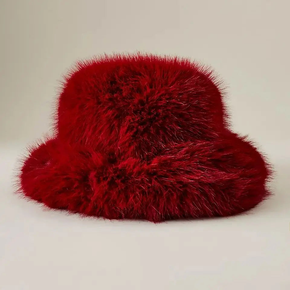 Faux Fur Bucket Hat Hot Warm Imitation Fur Thickened Autumn Winter hat Personality Fishermen Hats for women Bracer Plush hat겨울모자