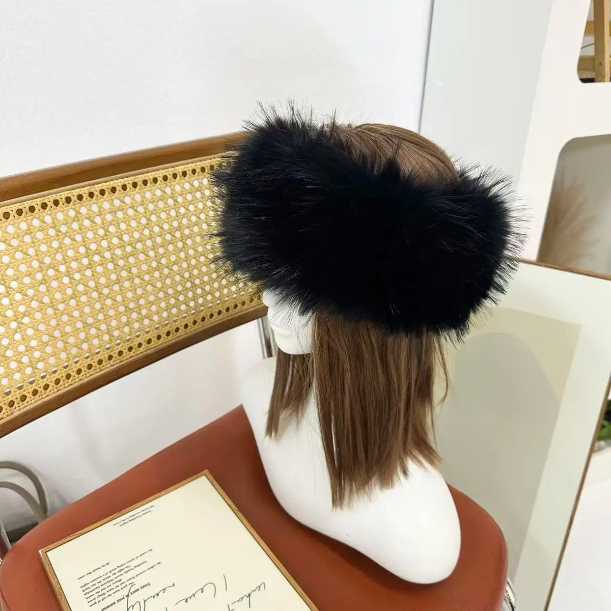 Soft Faux Fur Headband Beige warm hat for women winter Fur Headband with Elastic for Women's Winter Earwarmer Earmuff шапка