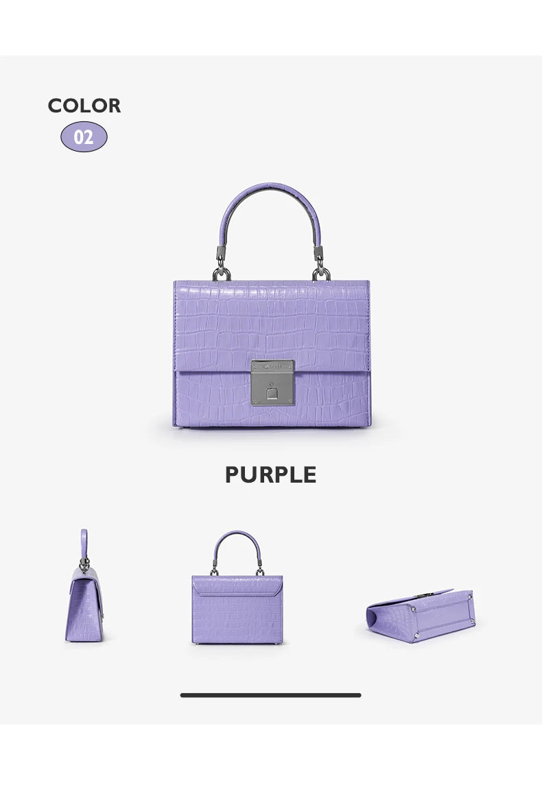 BAFELLI PURSE 2026 LUXURY BAG CROCODILE GRAIN LEATHER EVENING HANDBAG FASHION BUSINESS HANDLE CASUAL WOMEN FEMALE CROSSBODY