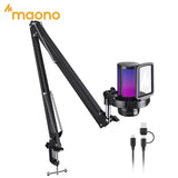 MAONO DGM20S USB Gaming Microphone with RGB & Boom Arm