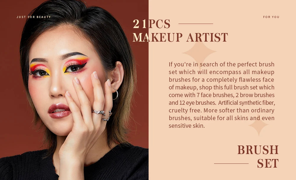 Jessup Makeup Brushes Set 3-21pcs Premium Synthetic Big Powder Foundation Concealer Eyeshadow Eyeliner Spoolie Wooden T271