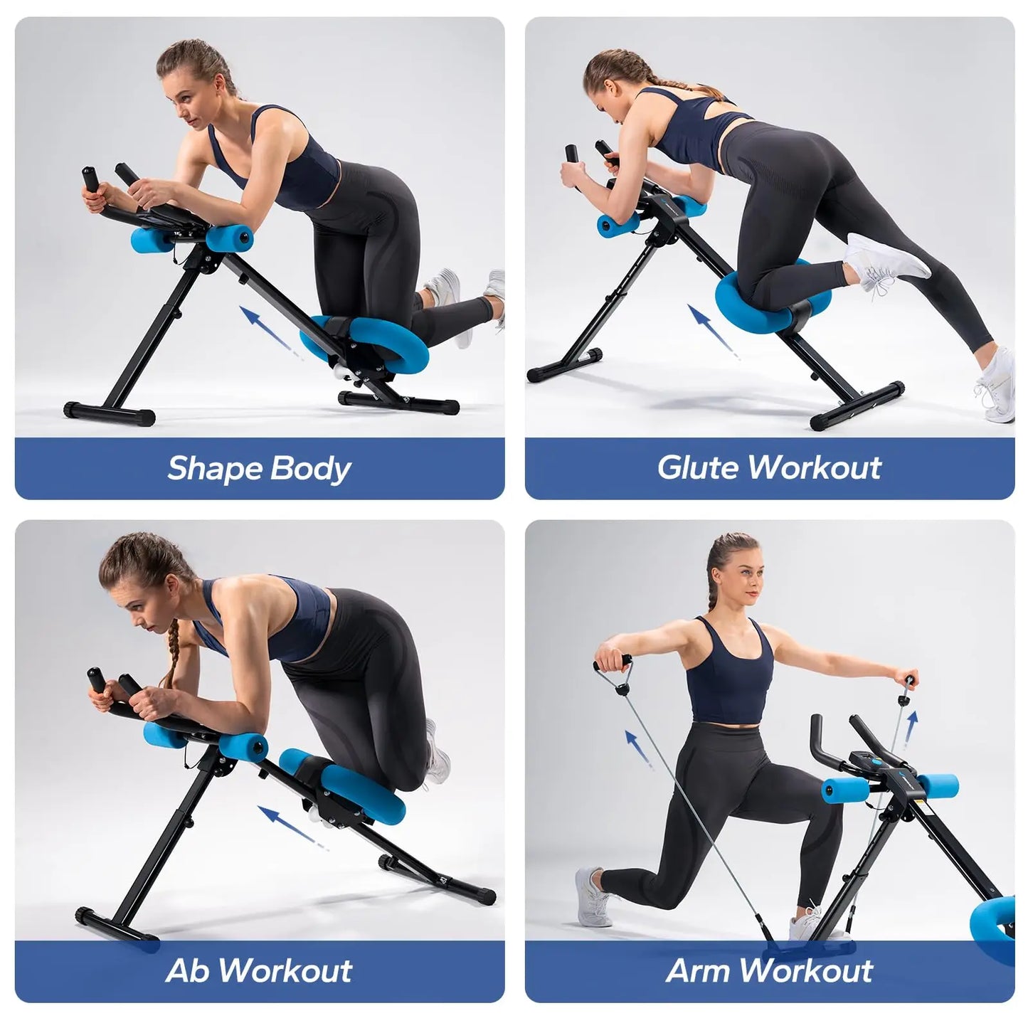 MERACH 2314 Ab Machine Adjustable Trainer Workout Foldable Knee Protection Abdominal Exercise Machine Core Ab Exercise System Trainer