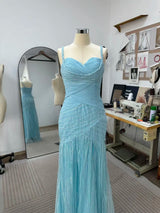 Mila A-Line Lace Evening Gown | Spaghetti Strap Prom Dress