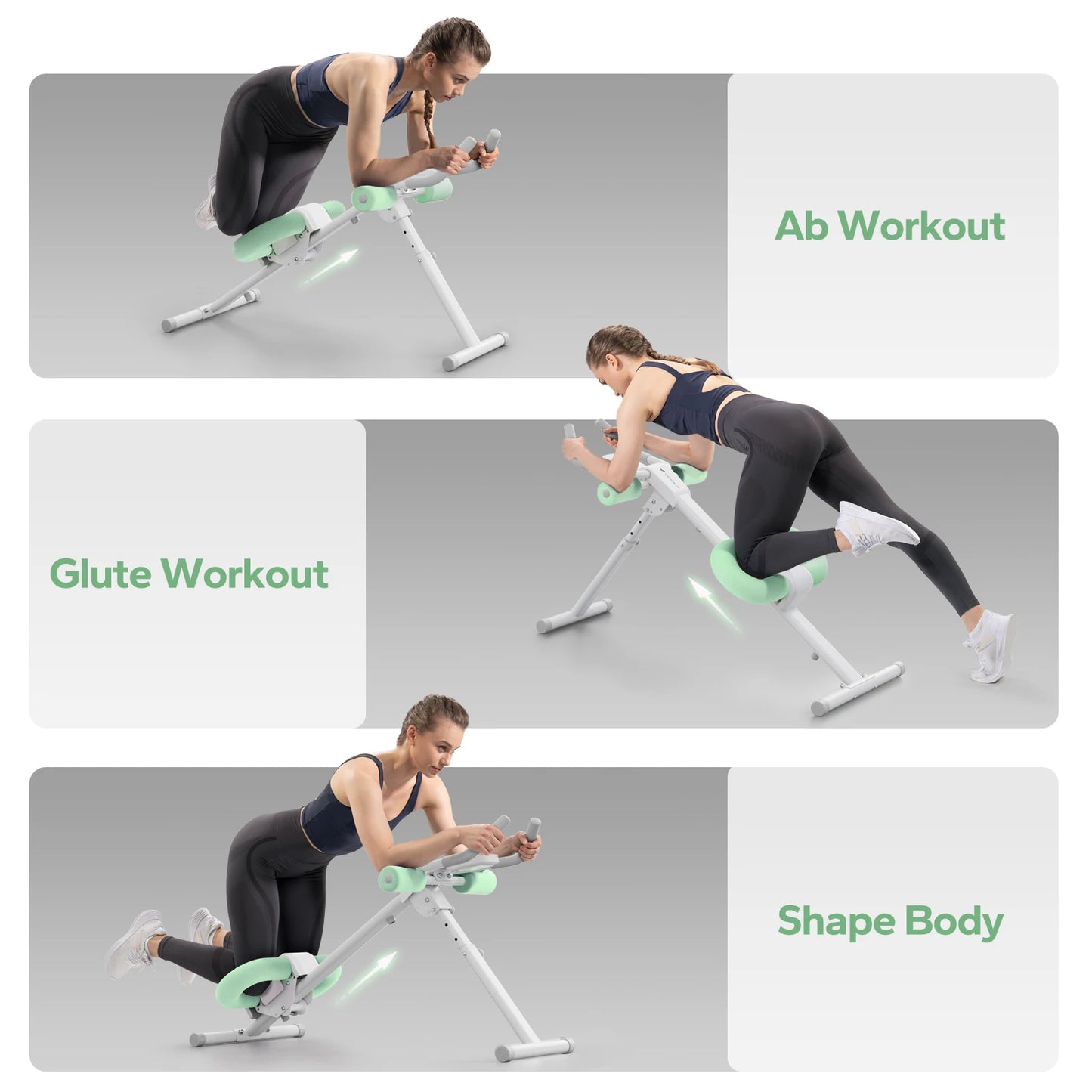 MERACH 2314 Ab Machine Adjustable Trainer Workout Foldable Knee Protection Abdominal Exercise Machine Core Ab Exercise System Trainer