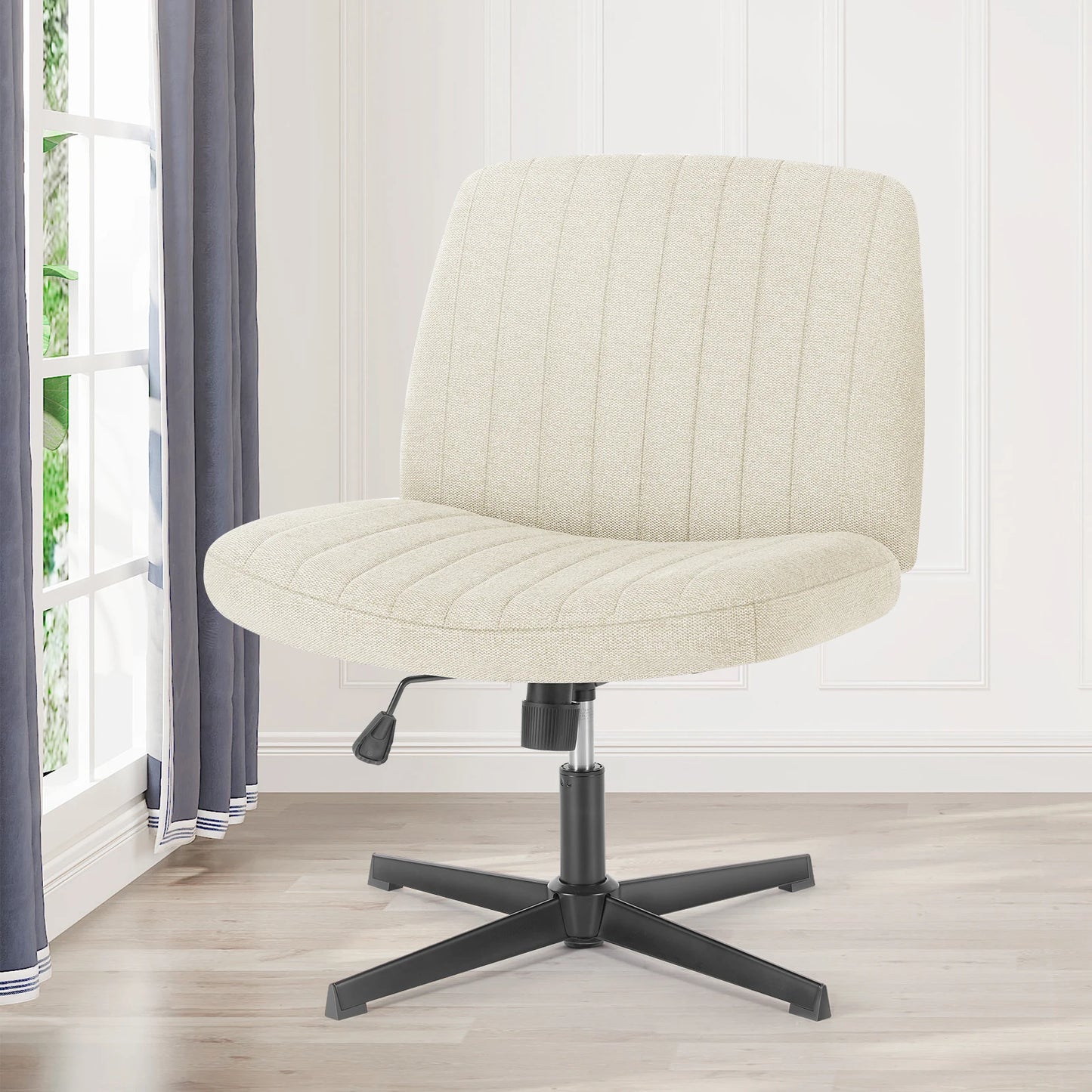 JHK Armless Wide Swivel Chair – Cross-Legged Comfort Seat
