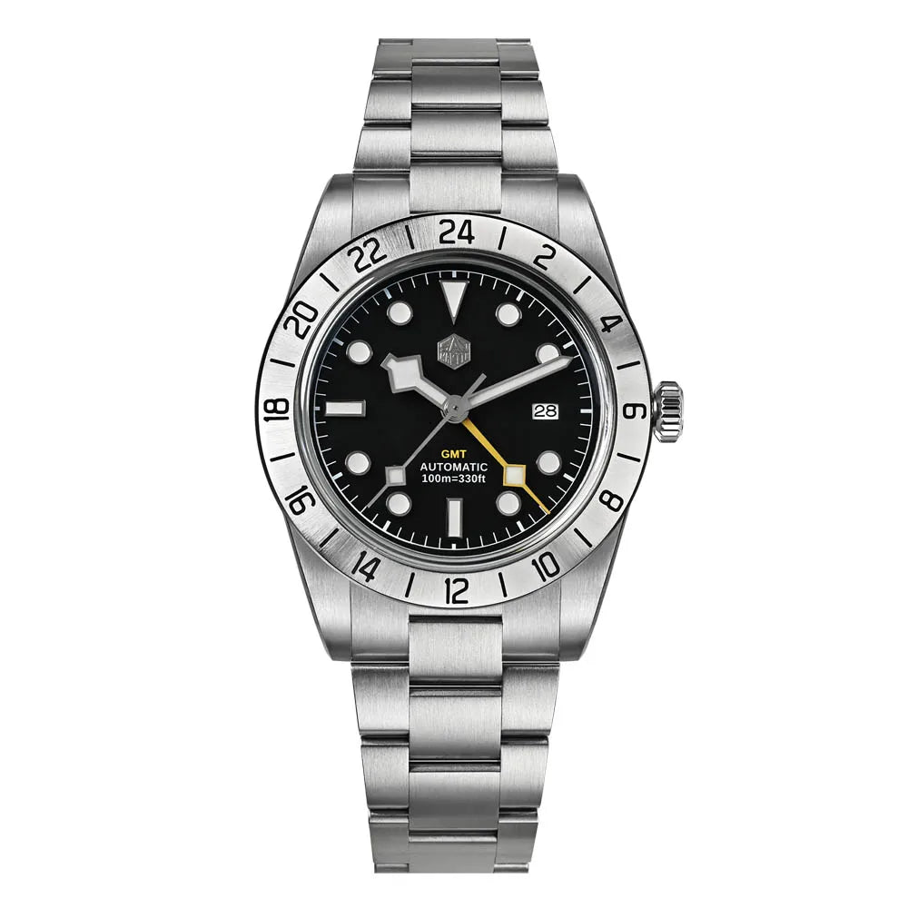 San Martin Upgraded 38.3mm BB GMT Hangzhou 6460 Men Automatic Mechanical Watches Sport Sapphire Luminous Waterproof 100m SN0054