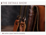 Hot Sell Men Genuine Bull Leather Vintage Coffee Triangle Chest Sling Bag Design Travel Daypack One Shoulder Crossbody Bag XB571