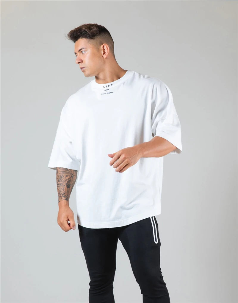 Men's Oversized Cotton Tee – Gym, Street & Everyday Style