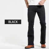 Men's Stretch Bootcut Jeans | Slim Flare Denim Trousers