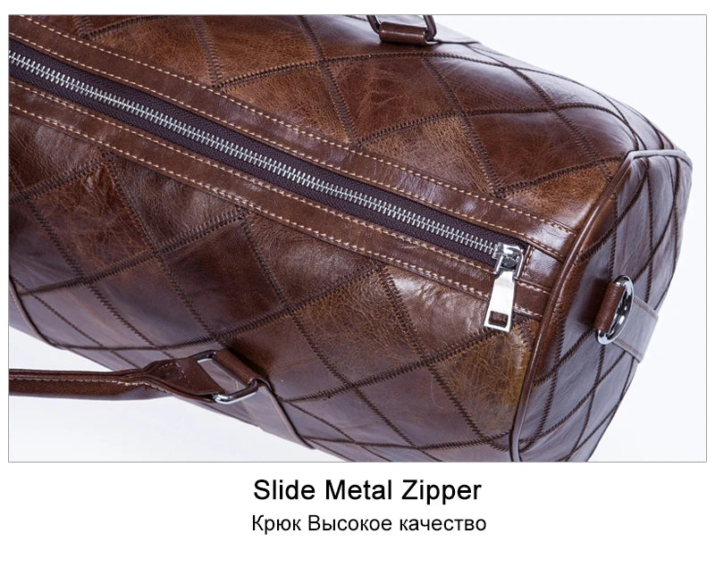 WESTAL Men's Travel Bags Hand Luggage Genuine Leather Duffle Bags Leather Luggage Travel Bag Suitcases Handbags big/Weekend Bag
