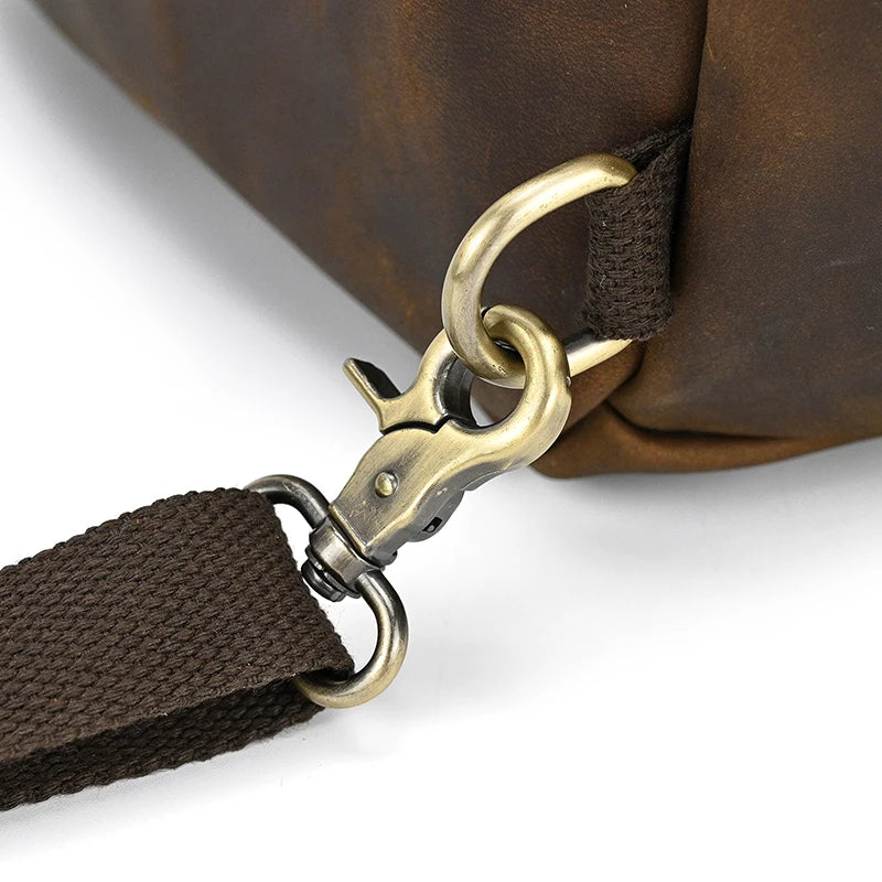 Single Shoulder Bagpack Genuine Leather Chest Bag Outdoor Riding Bag Chest Packs For Biker Men Male Sling Bags Cow Leather