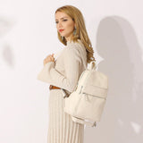 Zency Stylish White Black Genuine Leather Women Backpack A++ Quality Anti-theft Large Capacity Knapsack Travel Designer Rucksack