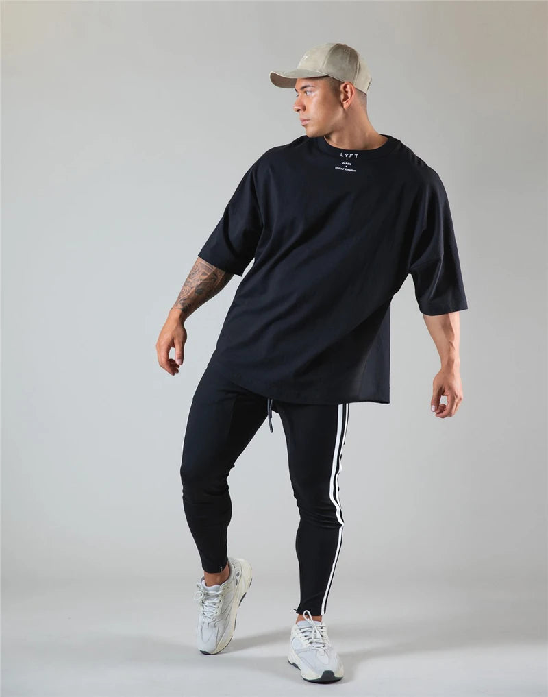 Men's Oversized Cotton Tee – Gym, Street & Everyday Style