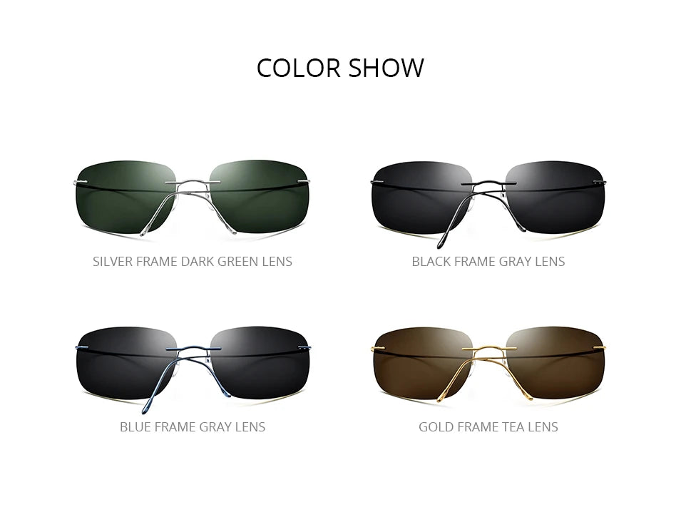 FONEX Titanium Rimless Polarized Sunglasses – Ultralight