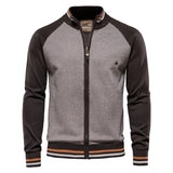 Spliced Streetwear Cardigan – High-Quality USA-Made Cotton Zip Sweater