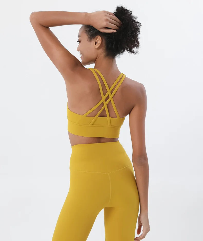 Women's Yoga Set with Sports Bra & High-Waist Leggings