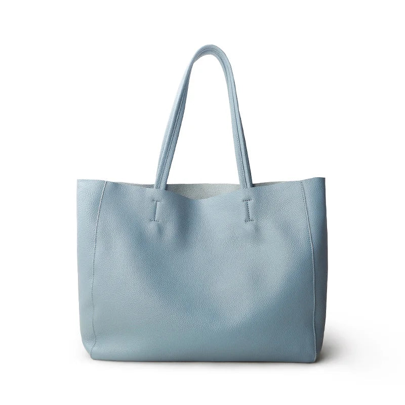 Bag Women 2022 New Summer Genuine Leather Tote Female Casual Fashion Simple Underarm Shoulder Bag Large Capacity Shopper Handbag