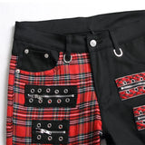 Men's Punk Patchwork Slim Denim Jeans