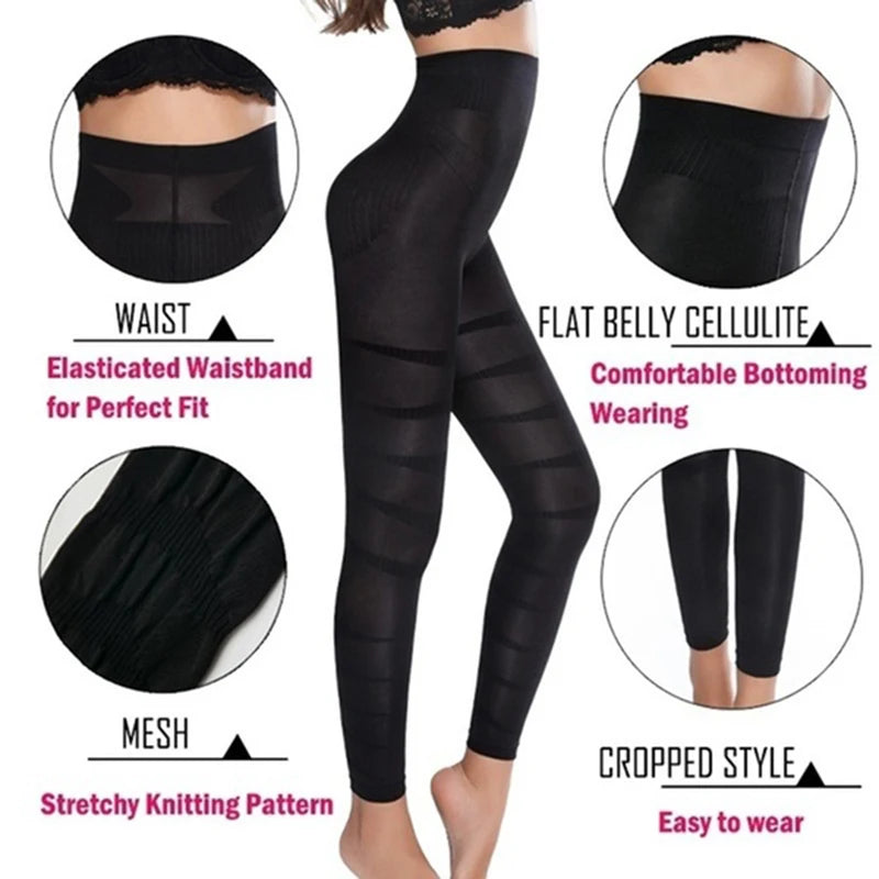Anti-Cellulite Compression Leggings – High Waist Tummy Control & Thigh Slimming Body Shaper