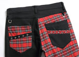 Men's Punk Patchwork Slim Denim Jeans
