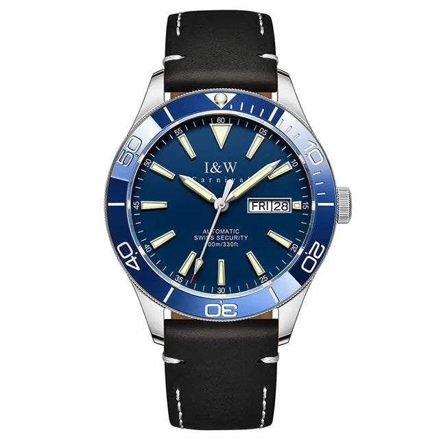 CARNIVAL Dive Watch Luxury Stainless Steel Sport Automatic Mechanical Wristwatch 100M Waterproof NH36 Clock for Men Reloj Hombre