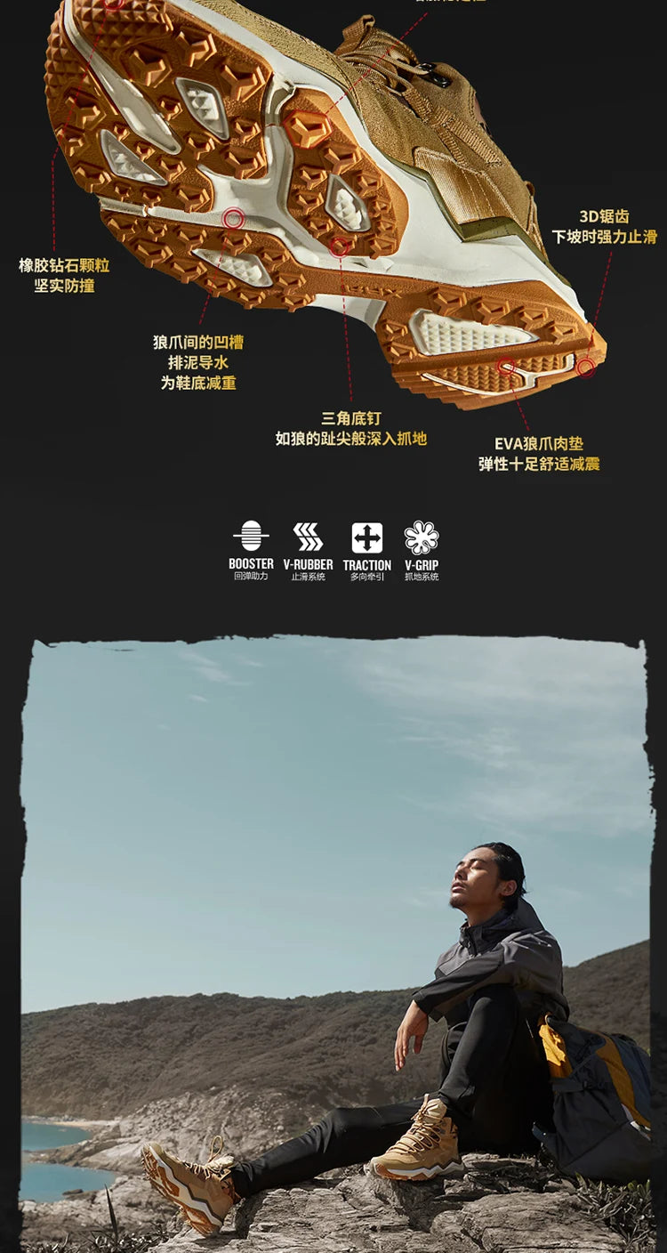 Rax Men Hiking Shoes Waterproof Outdoor Sports Sneakers for Men Trekking Shoes Lightweight Mountain Climbing Shoes Men Antislip