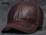 Men's Genuine Leather Baseball Cap | Eagle Print