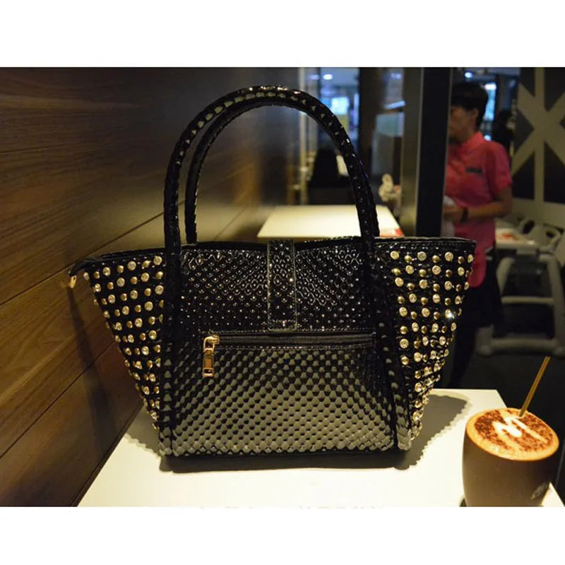 iPinee Rhinestones Crossbody Bags For Women Patent  Leather Luxury Handbags Women Bag Designer Ladies Messenger Bag Sac A Main