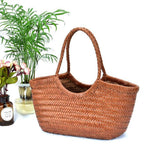 100% Natural Cowhide Weave Handbags Fashion Small Manual Hand Made Ladies Woven Handbag Exquisite Tote Dating Shopping Bags