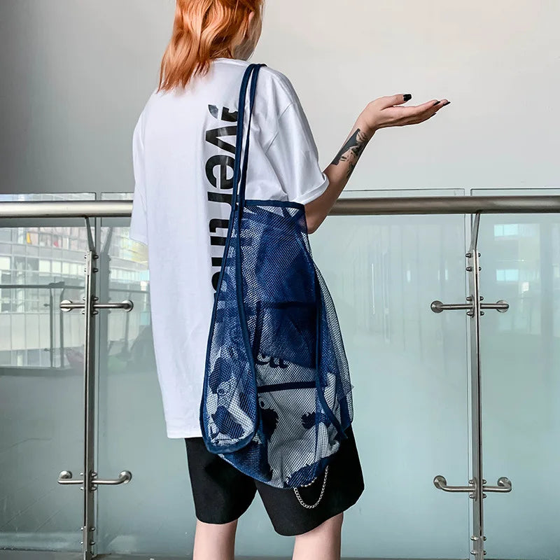 Women's Mesh Tote Bag for Beach & Shopping