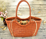 100% Natural Cowhide Weave Handbags Fashion Small Manual Hand Made Ladies Woven Handbag Exquisite Tote Dating Shopping Bags
