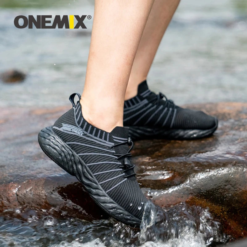 ONEMIX 2026 Men Running Shoes Non-slip Shock Absorption Sneaker Lightweight Tennis Shoe Waterproof Man Breathable Casual Shoes