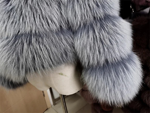 Luxury Women’s Real Raccoon & Fox Fur Jacket | Premium Winter Outerwear