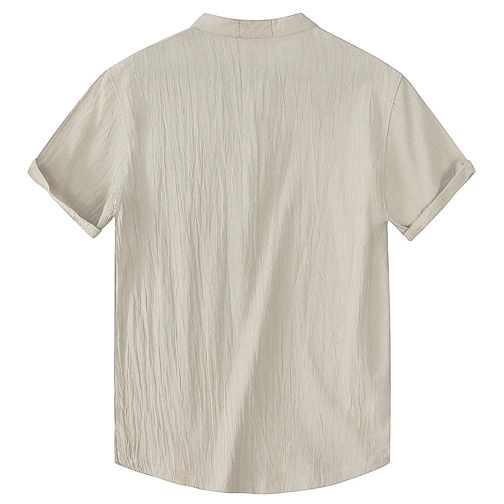 Men's Cotton Linen Short Sleeve T-Shirt