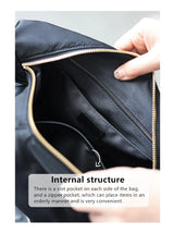 Lightweight Nylon Matching Genuine Leather Crossbody Bag High Quality Single Shoulder Bags Fashion Pleated Messenger Purses